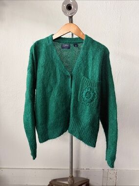 Vintage 80s Esprit Mohair Cardigan Size Large